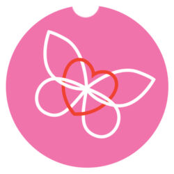 Keyring - Butterfly Pink Design